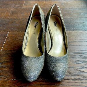 Fioni Night High Heels, US 7.5/8, Gold shimmer